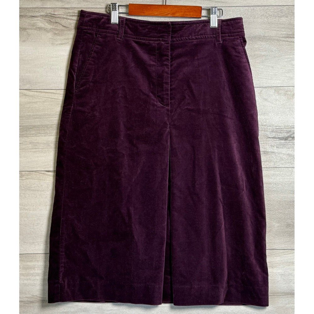 Talbots Plum Purple Velvet Midi Pencil Skirt Size 6